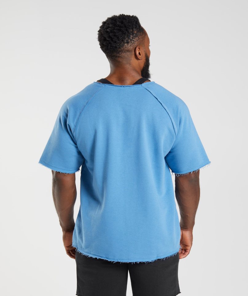 Men's Gymshark Legacy Rag Top T-Shirts Blue | NZ 6YVPBK